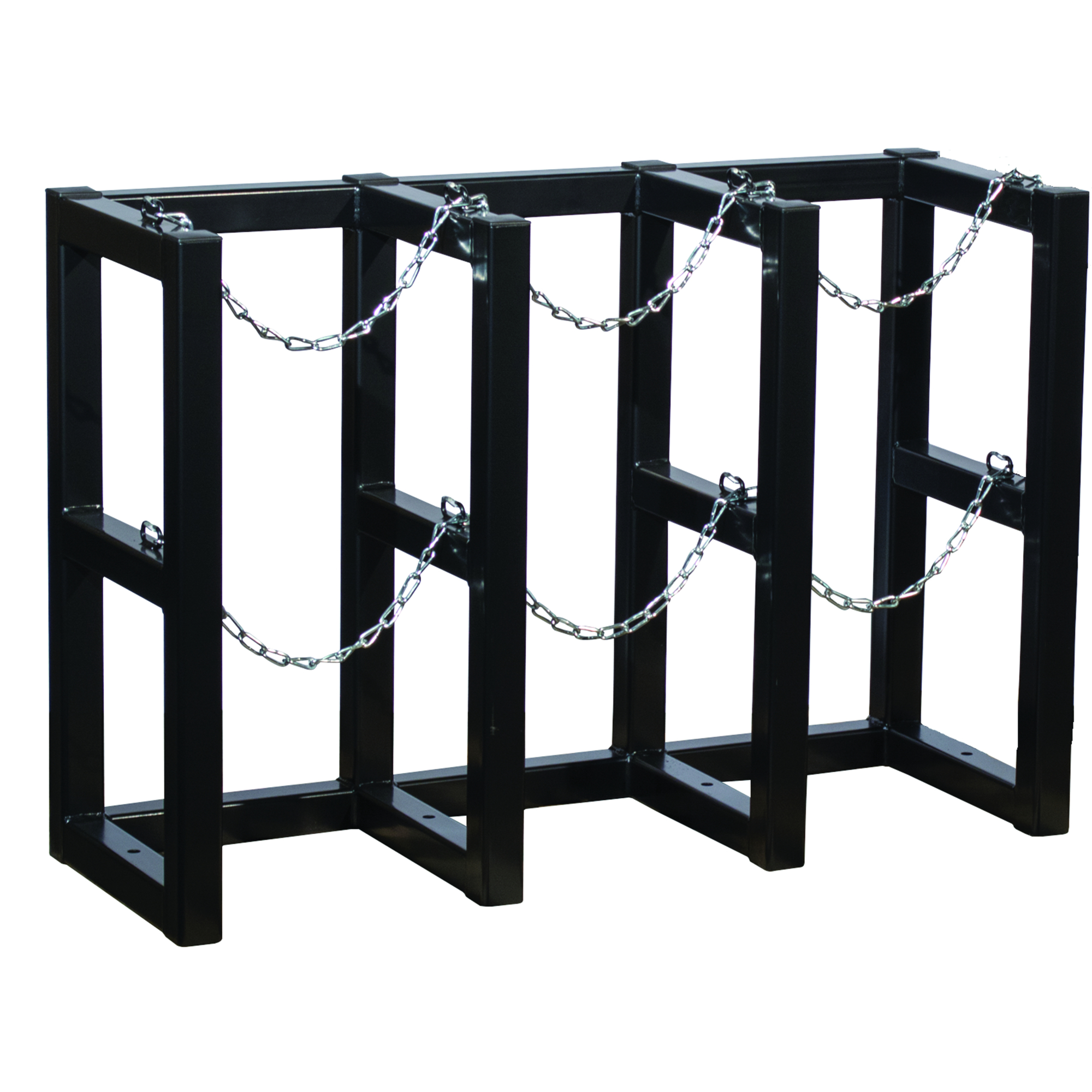 Justrite Gas Cylinder Storage Rack — 3 Cylinder Capacity, 3 Wide x 1 Deep, Steel, Model# 35122